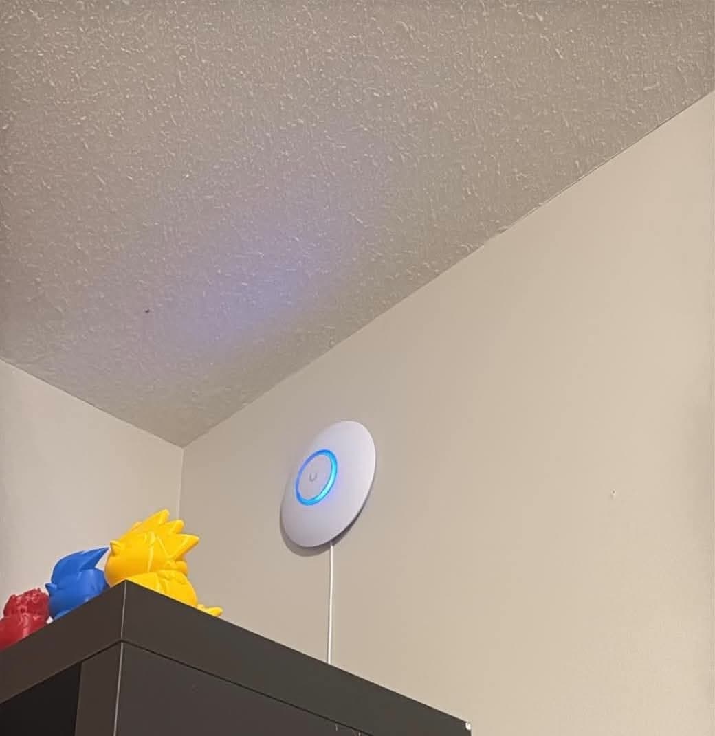 Basement mounted access point - blue light active
